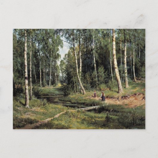 Bach im Birkenwald von Schischkin Iwan Iwanow Postkarte (Vorderseite)