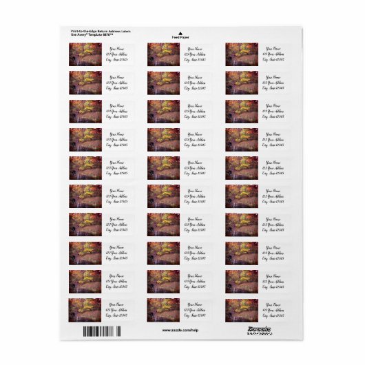 Bach im Herbst Rücksendeadressen-Aufkleber (Vorne)