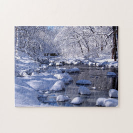 Bach im Winter Foto; Puzzle