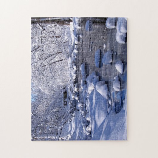 Bach im Winter Foto; Puzzle (Vertikal)