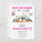 Bach im Woods Camping Bachelorette Wochenende Einladung (Vorderseite)