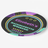 Bach in die 90er Jahre Retro-Bachelorette Pappteller (Schrägansicht)