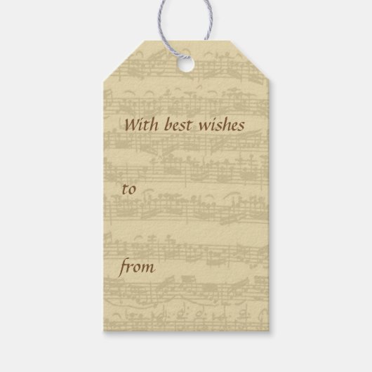 Bach Music Manuscript-Jeden Anlaß Geschenkanhänger (Vorderseite)