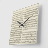 Bach Musik-Manuskript, 2. Reihe für Cello-Solo Quadratische Wanduhr (Winkel)