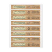 Bach Musik-Manuskript-hölzerner BlickInternational Rundum-Adressaufkleber (Bogen)