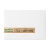 Bach Musik-Manuskript-hölzerner BlickInternational Rundum-Adressaufkleber (Vorderseite)