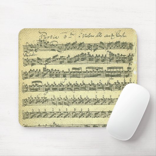 Bach Partita Musik-Manuskript für Solo- Violine Mousepad (Mit Mouse)