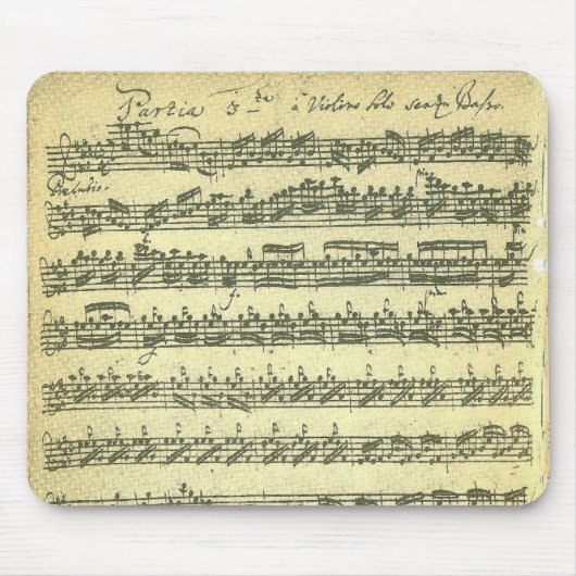 Bach Partita Musik-Manuskript für Solo- Violine Mousepad (Vorne)
