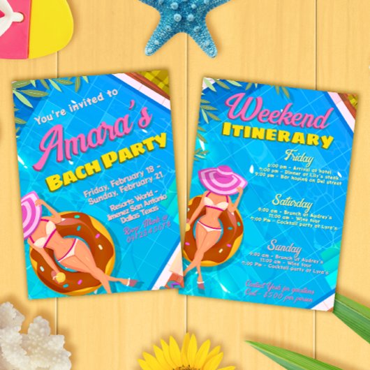 Bach Party Einladung - Wochenendreise