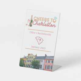 Bach Party Sign "Cheers to Charleston" Sockelschild