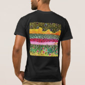Bach, Regenbogen, braune Forellenfell T-Shirt (Rückseite)