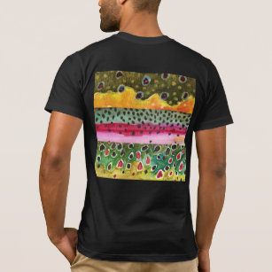 Bach, Regenbogen, braune Forellenfell T-Shirt