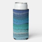 Bach Salty Waves an der Küste auf schwarz Selters Dosenkühler (Seltzer Rückseite)