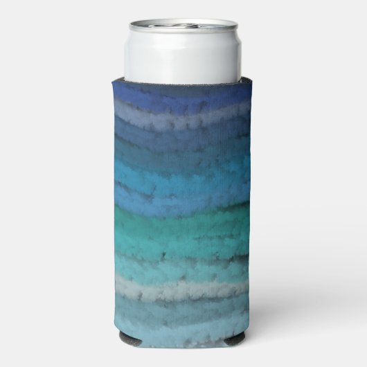 Bach Salty Waves an der Küste auf schwarz Selters Dosenkühler (Seltzer Rückseite)