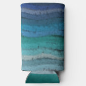 Bach Salty Waves an der Küste auf schwarz Selters Dosenkühler (Rückseite)