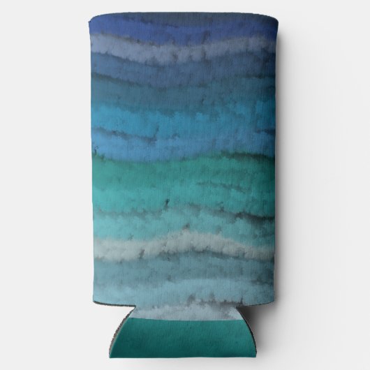 Bach Salty Waves an der Küste auf schwarz Selters Dosenkühler (Rückseite)