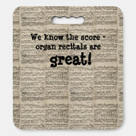 Bach score on cushion for recitals