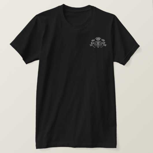 Bach-Siegel / Wappen / Monogramm in Silber T-Shirt (Design vorne)