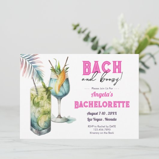 Bach und Bachelorette Einladung (Stehend Vorderseite)