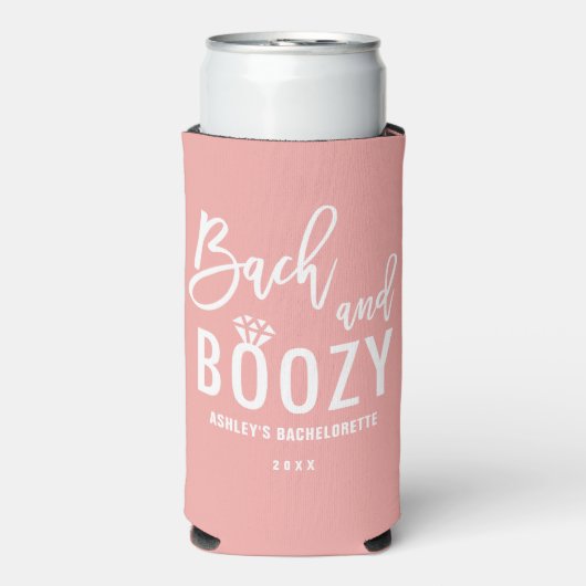 Bach und Boozy Bachelorette Brautparty Bevorzugung Selters Dosenkühler (Seltzer Vorderseite)