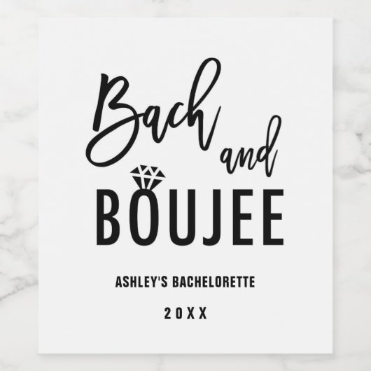 Bach- und Boozy-Junggeselinnen-Abschied-Favoriten Weinetikett (Einzelnes Label)