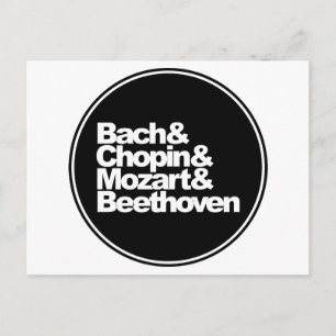 Bach und Chopin und Mozart und Beethoven Postkarte