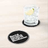 Bach und Chopin und Mozart und Beethoven Runder Pappuntersetzer (Vor Ort)