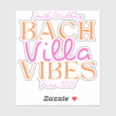 Bach Villa Vibes - Rosa und Orange Tropical Aufkleber (Blatt)