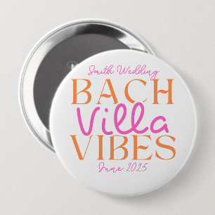 Bach Villa Vibes - Rosa und Orange Tropical Button