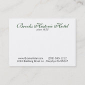 Bach-Visitenkarte Visitenkarte (Rückseite)