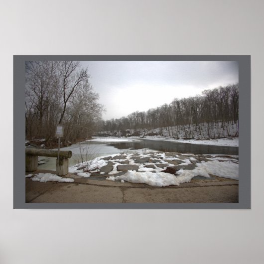 Bach Winter Wasserszene Poster (Vorne)
