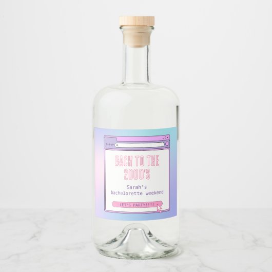 Bach zu den 2000er Jahren Y2K Bachelorette Persona Alkoholflaschenetikett (Vorderseite)