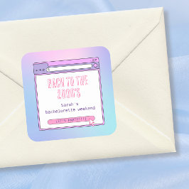 Bach zu den 2000er Jahren Y2K Bachelorette Persona Quadratischer Aufkleber