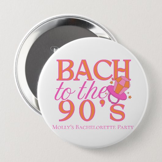 Bach zu den 90er Jahren - Retro-Junggeselinnen-Abs Button (Vorne & Hinten)