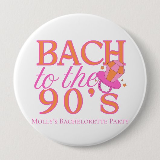 Bach zu den 90er Jahren - Retro-Junggeselinnen-Abs Button (Vorderseite)