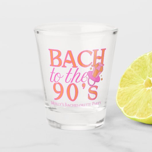 Bach zu den 90er Jahren - Retro-Junggeselinnen-Abs Schnapsglas (Vorderseite)