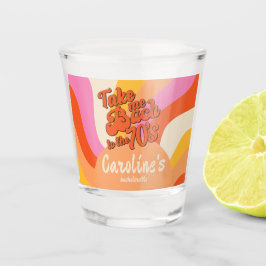 Bach zum 70er Retro Groovy Sunset Bachelorette Schnapsglas