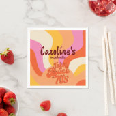 Bach zum 70er Retro Groovy Sunset Bachelorette Serviette (Beispiel)