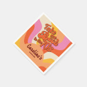 Bach zum 70er Retro Groovy Sunset Bachelorette Serviette (Ecke)