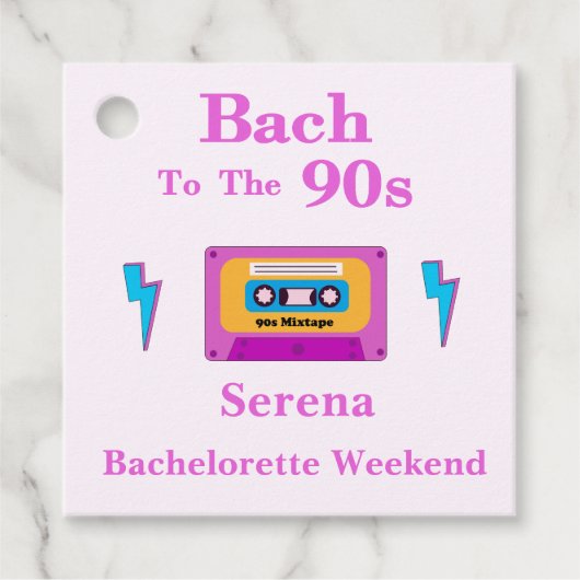 Bach zum 90er-Cassette-Tape-Junggeselinnen-Abschie Geschenkanhänger (Vorderseite)