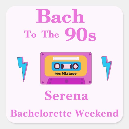 Bach zum 90er-Cassette-Tape-Junggeselinnen-Abschie Quadratischer Aufkleber (Vorderseite)