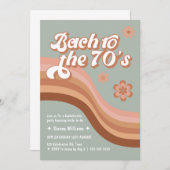 Bach zum Groovy Retro Daisy-Brautparty der 70er Ja Einladung (Vorne/Hinten)
