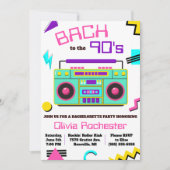 Bach zum Junggeselinnen-Abschied der 90er Jahre Einladung (Vorderseite)