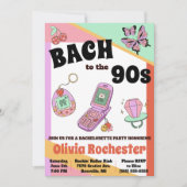 Bach zum Junggeselinnen-Abschied der 90er Jahre Einladung (Vorderseite)