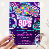 Bach zur Neon Disco Bachelorette Einladung