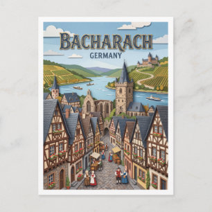 Bacharach Altstadt Deutschland Postkarte