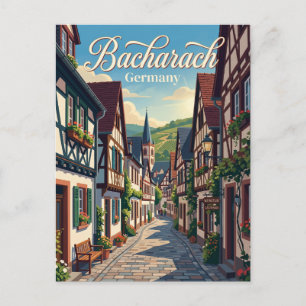 Bacharach Altstadtgasse Deutschland Postkarte