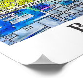 Bacharach Deutschland Kunst Reisen Wasserfarben Ha Poster (Ecke)