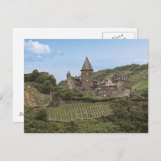 Bacharach, Deutschland, Stahleck Schloss, Schloss Postkarte (Vorne/Hinten)