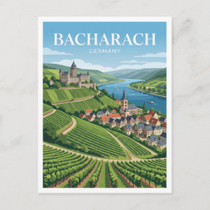 Bacharach Rheintal Weinberge Deutschland Andenken Postkarte